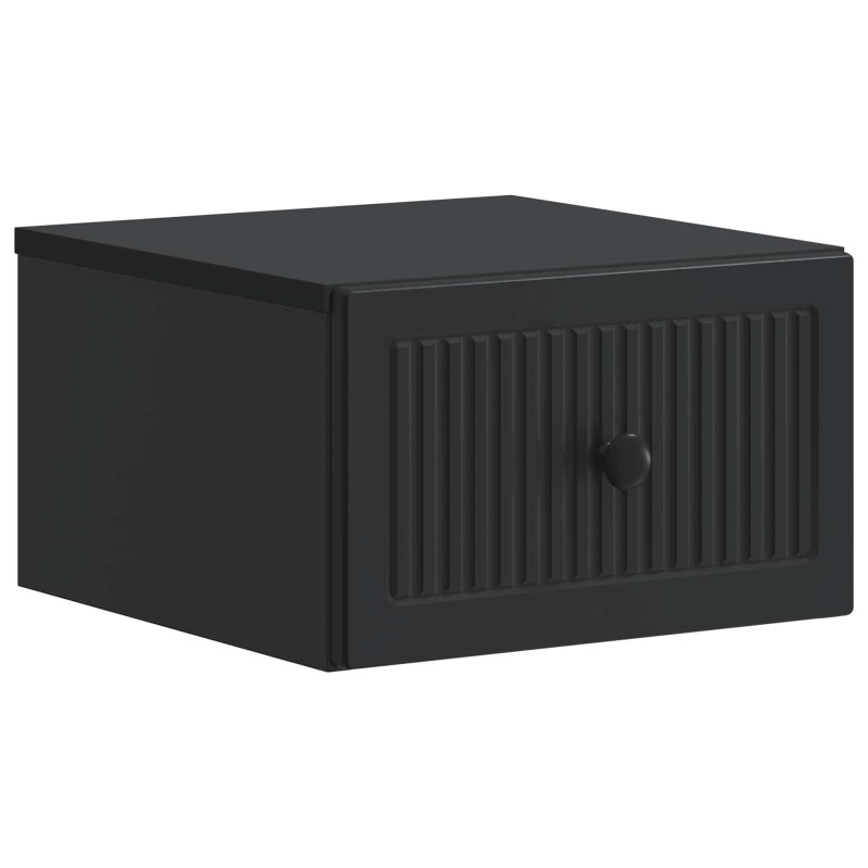vidaXL Τοίχου Κρεμαστό Κομοδίνο Μαύρο 33 x 34,5 x 20 εκ