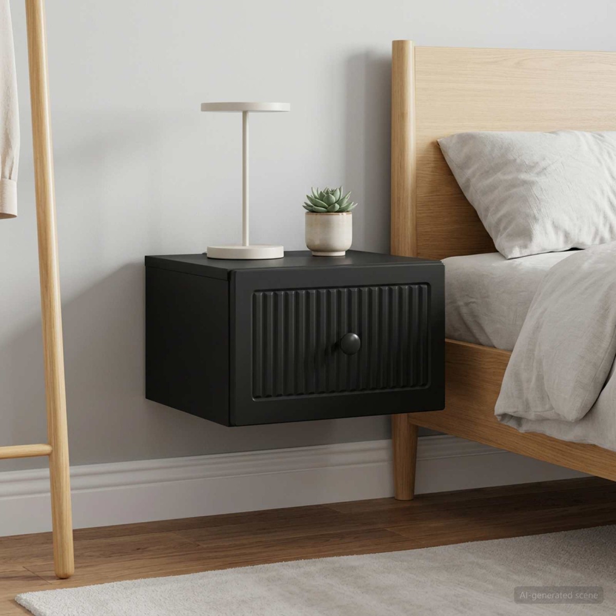 vidaXL Τοίχου Κρεμαστό Κομοδίνο 2 τεμ. Μαύρο 33 x 34,5 x 20 εκ