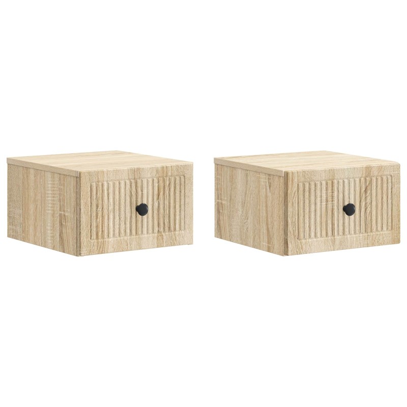 vidaXL Τοίχου Κρεμαστό Κομοδίνο 2 τεμ. Sonoma Δρυς 33 x 34,5 x 20 εκ