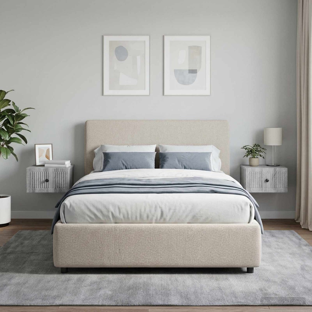 vidaXL Τοίχου Κρεμαστό Κομοδίνο 2 τεμ. Γκρι Sonoma 33 x 34,5 x 20 εκ