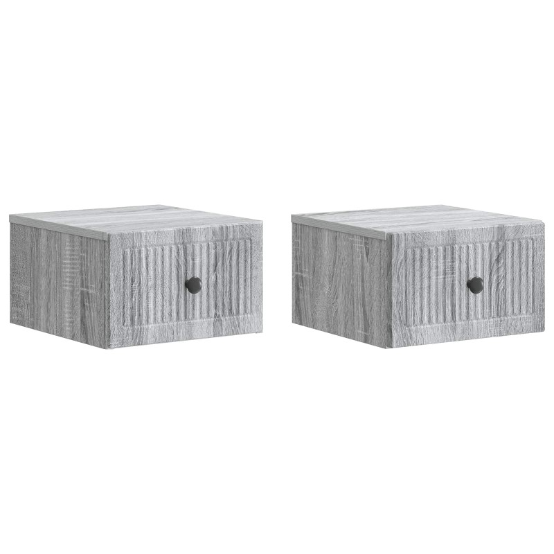 vidaXL Τοίχου Κρεμαστό Κομοδίνο 2 τεμ. Γκρι Sonoma 33 x 34,5 x 20 εκ