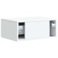 vidaXL Κομοδίνο με συρτάρι Λευκό 49 x 34,5 x 20 εκ. Επεξεργασμένο Ξύλο