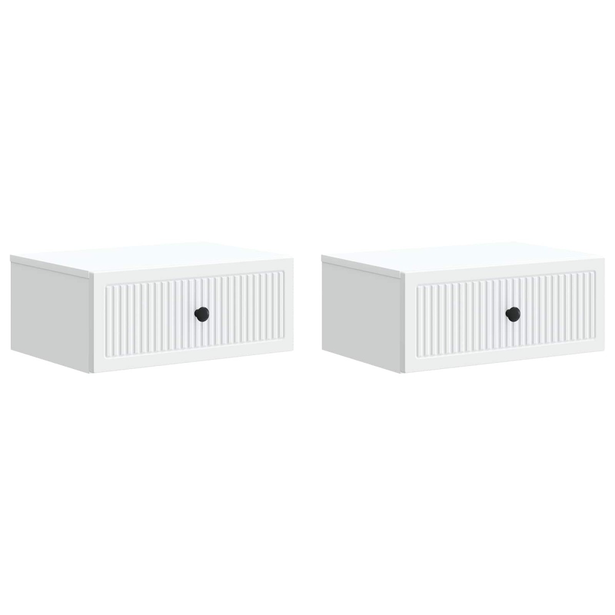 vidaXL Κομοδίνο 2 τεμ. Λευκό 49 x 34,5 x 20 εκ. Επεξεργασμένο Ξύλο