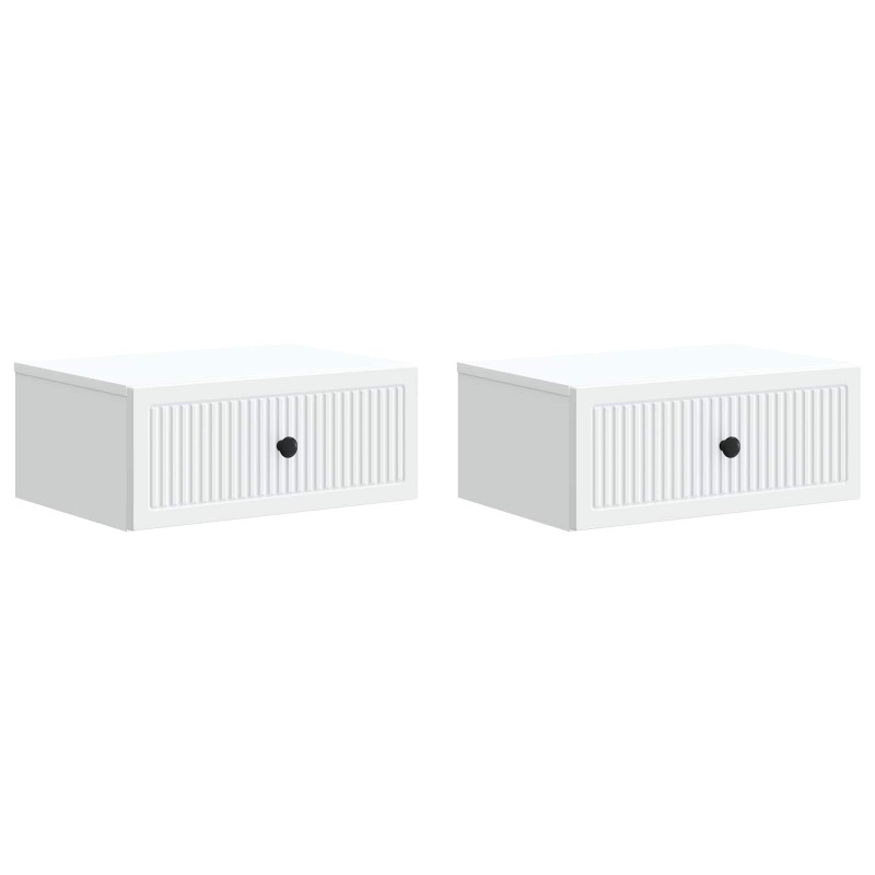 vidaXL Κομοδίνο 2 τεμ. Λευκό 49 x 34,5 x 20 εκ. Επεξεργασμένο Ξύλο