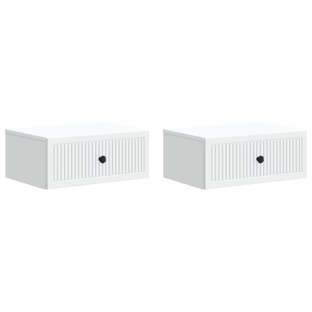 vidaXL Κομοδίνο 2 τεμ. Λευκό 49 x 34,5 x 20 εκ. Επεξεργασμένο Ξύλο