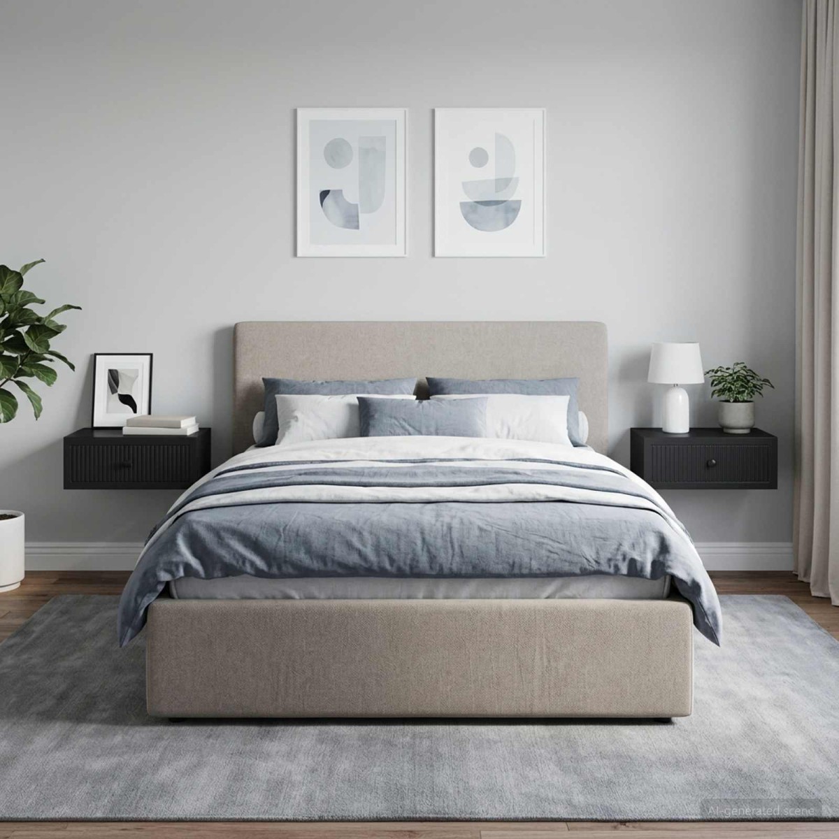 vidaXL Κομοδίνο 2 τεμ. Μαύρο 49 x 34,5 x 20 εκ. Επεξεργασμένο Ξύλο