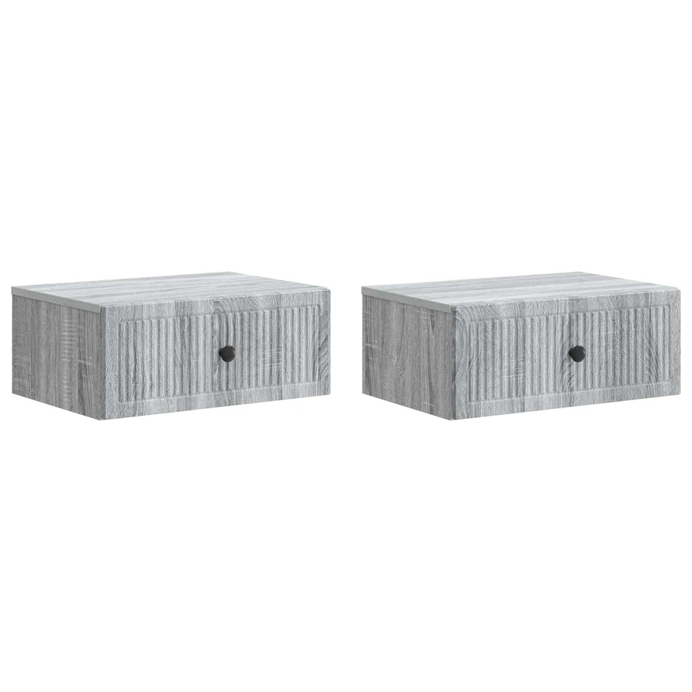 vidaXL Κομοδίνο 2 τεμ. Γκρι Sonoma 49 x 34,5 x 20 εκ.