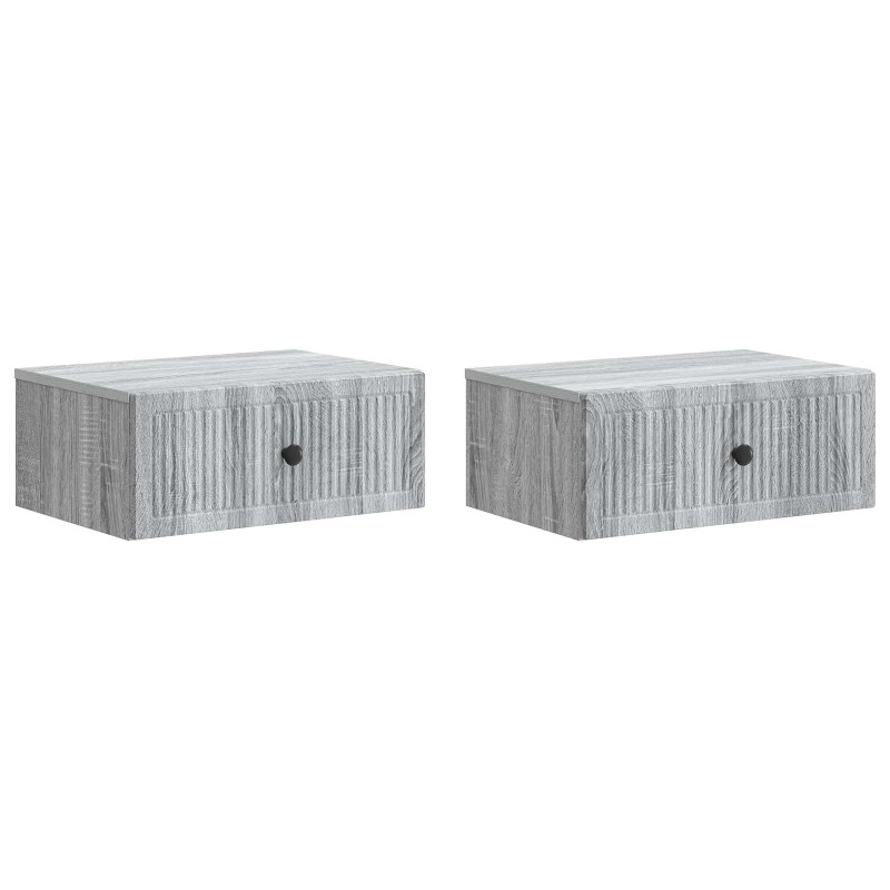 vidaXL Κομοδίνο 2 τεμ. Γκρι Sonoma 49 x 34,5 x 20 εκ.