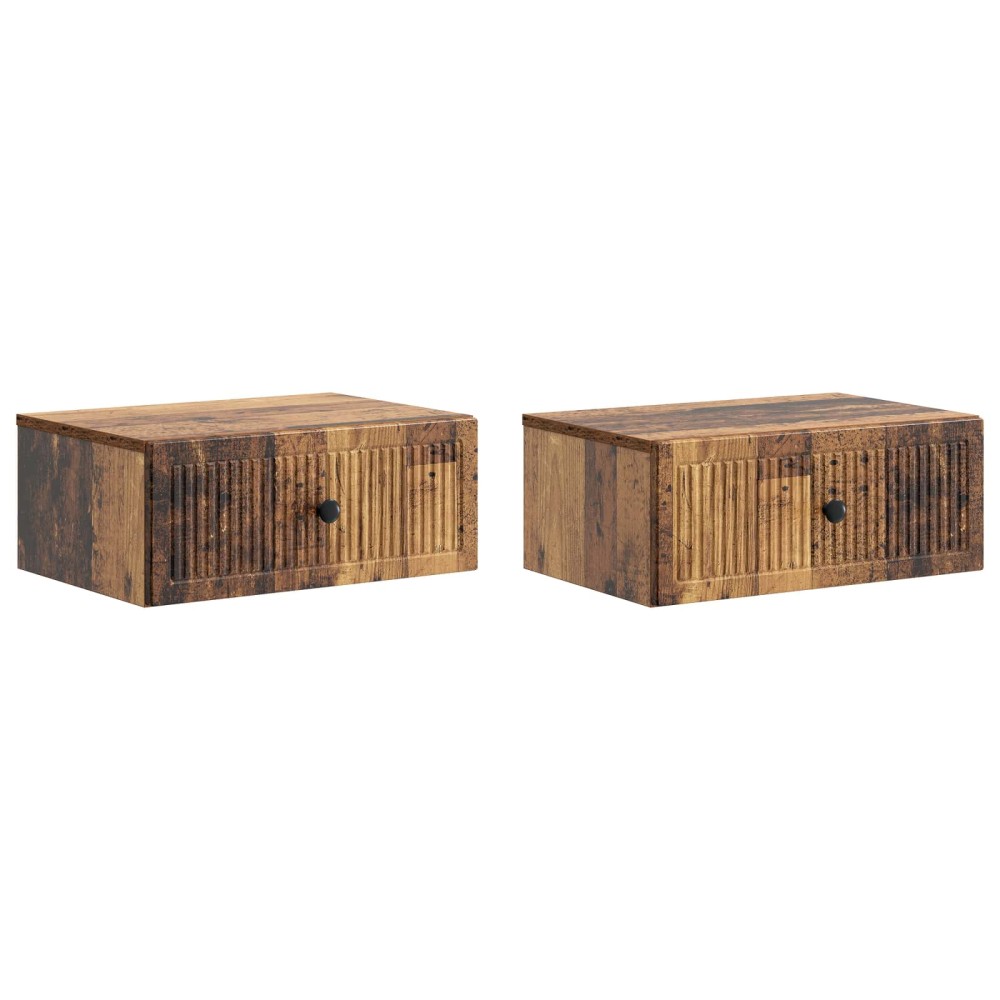 vidaXL Κομοδίνο 2 τεμ. Παλαιωμένο ξύλο 49 x 34,5 x 20 εκ.