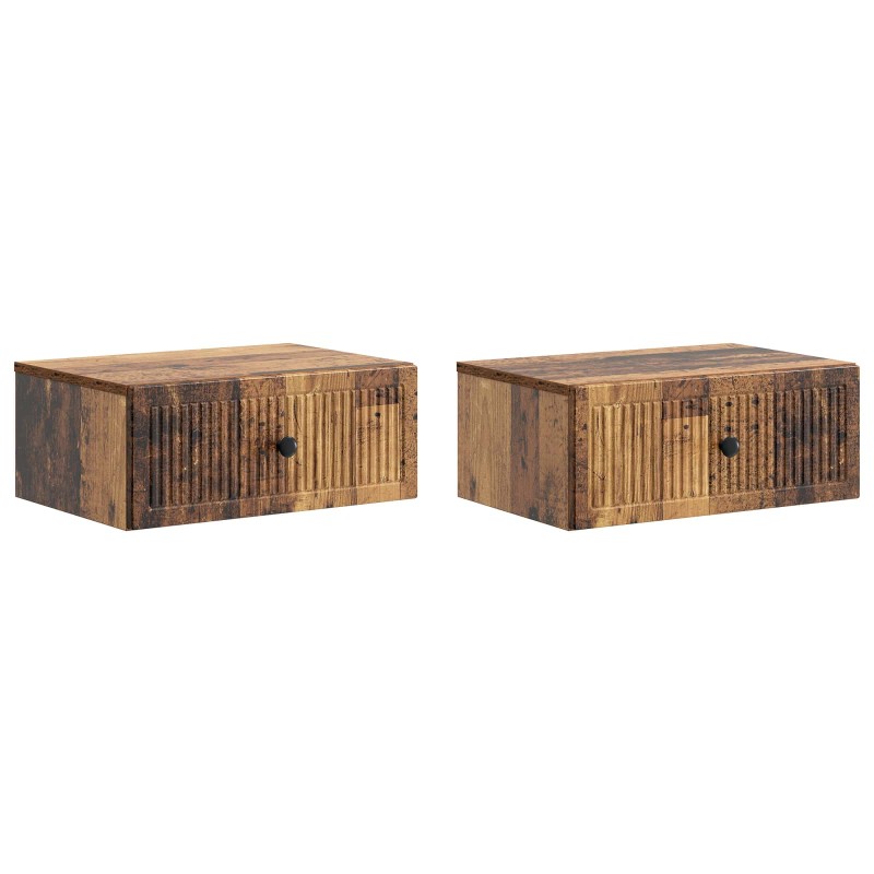 vidaXL Κομοδίνο 2 τεμ. Παλαιωμένο ξύλο 49 x 34,5 x 20 εκ.