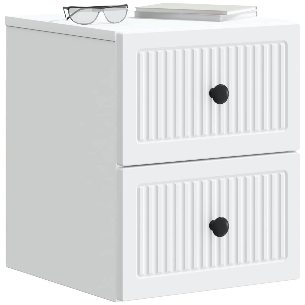 vidaXL Τοίχου Κρεμαστό Κομοδίνο 2 τεμ. Λευκό 33 x 34,5 x 40 εκ