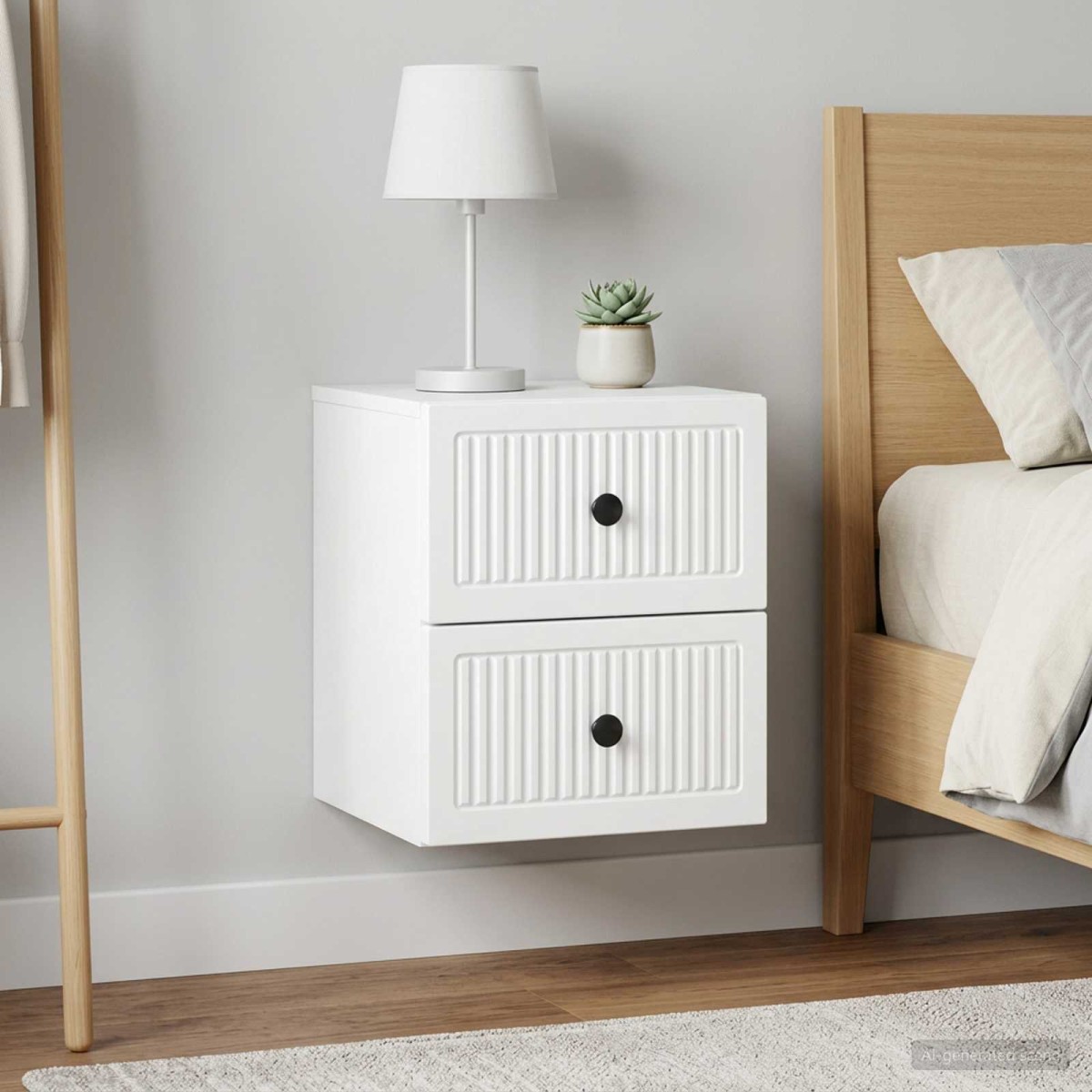 vidaXL Τοίχου Κρεμαστό Κομοδίνο 2 τεμ. Λευκό 33 x 34,5 x 40 εκ