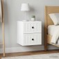vidaXL Τοίχου Κρεμαστό Κομοδίνο 2 τεμ. Λευκό 33 x 34,5 x 40 εκ