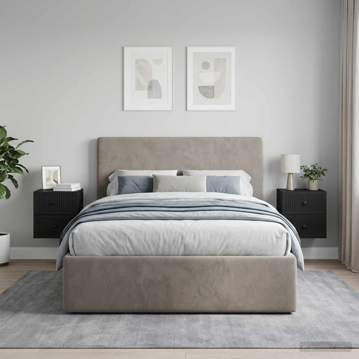 vidaXL Τοίχου Κρεμαστό Κομοδίνο 2 τεμ. Μαύρο 33 x 34,5 x 40 εκ