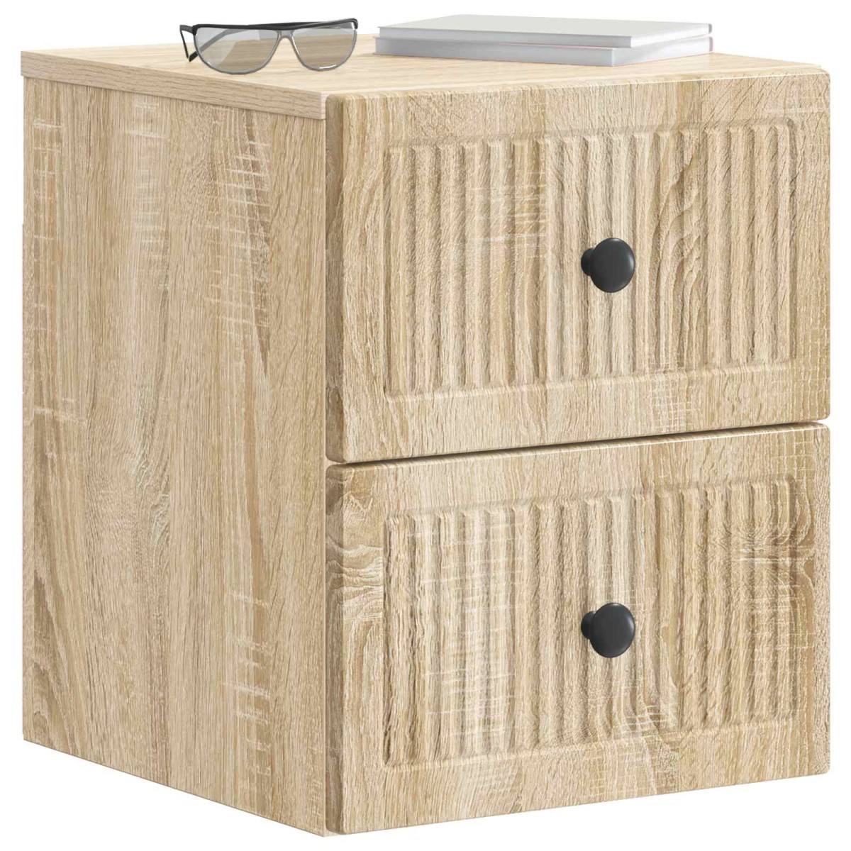 vidaXL Τοίχου Κρεμαστό Κομοδίνο 2 τεμ. Sonoma Δρυς 33 x 34,5 x 40 εκ