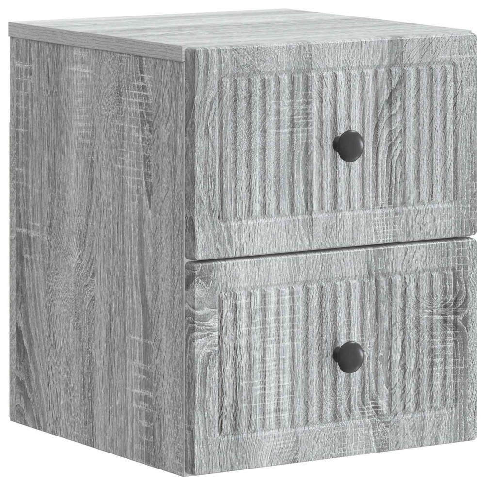 vidaXL Τοίχου Κρεμαστό Κομοδίνο Γκρι Sonoma 33 x 34,5 x 40 εκ