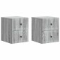 vidaXL Τοίχου Κρεμαστό Κομοδίνο 2 τεμ. Γκρι Sonoma 33 x 34,5 x 40 εκ