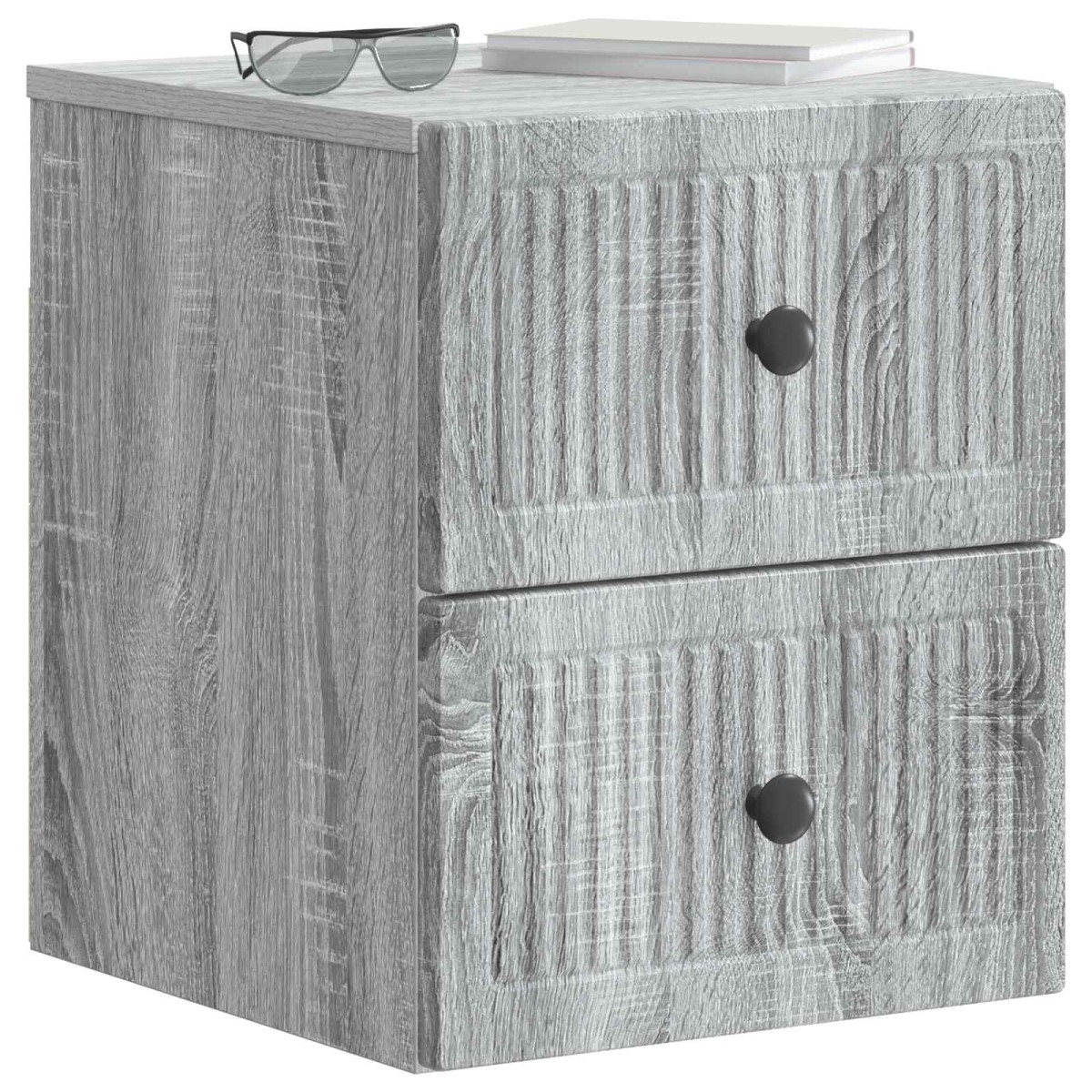 vidaXL Τοίχου Κρεμαστό Κομοδίνο 2 τεμ. Γκρι Sonoma 33 x 34,5 x 40 εκ