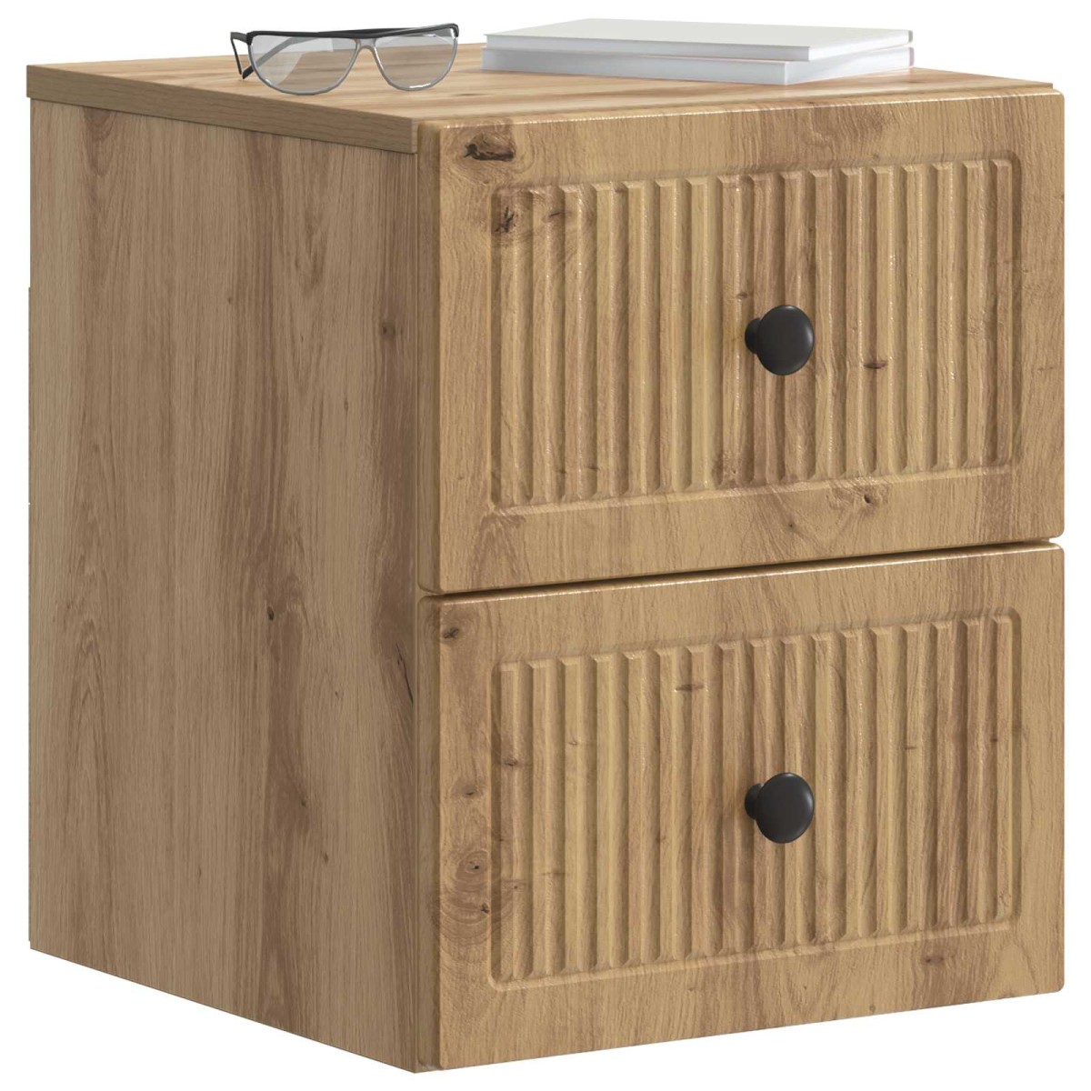 vidaXL Τοίχου Κρεμαστό Κομοδίνο 2 τεμ. Artisan Δρυς 33 x 34,5 x 40 εκ
