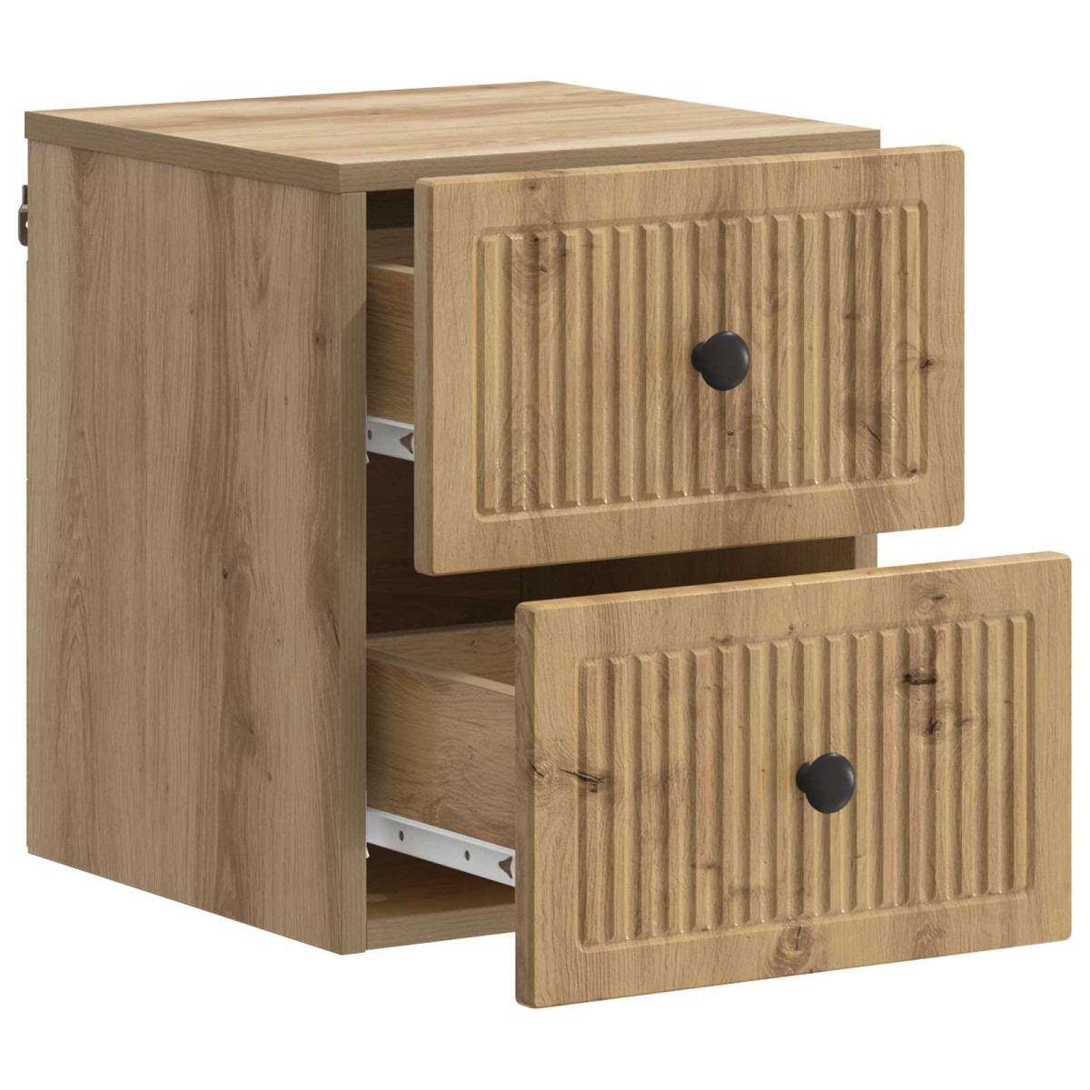 vidaXL Τοίχου Κρεμαστό Κομοδίνο 2 τεμ. Artisan Δρυς 33 x 34,5 x 40 εκ