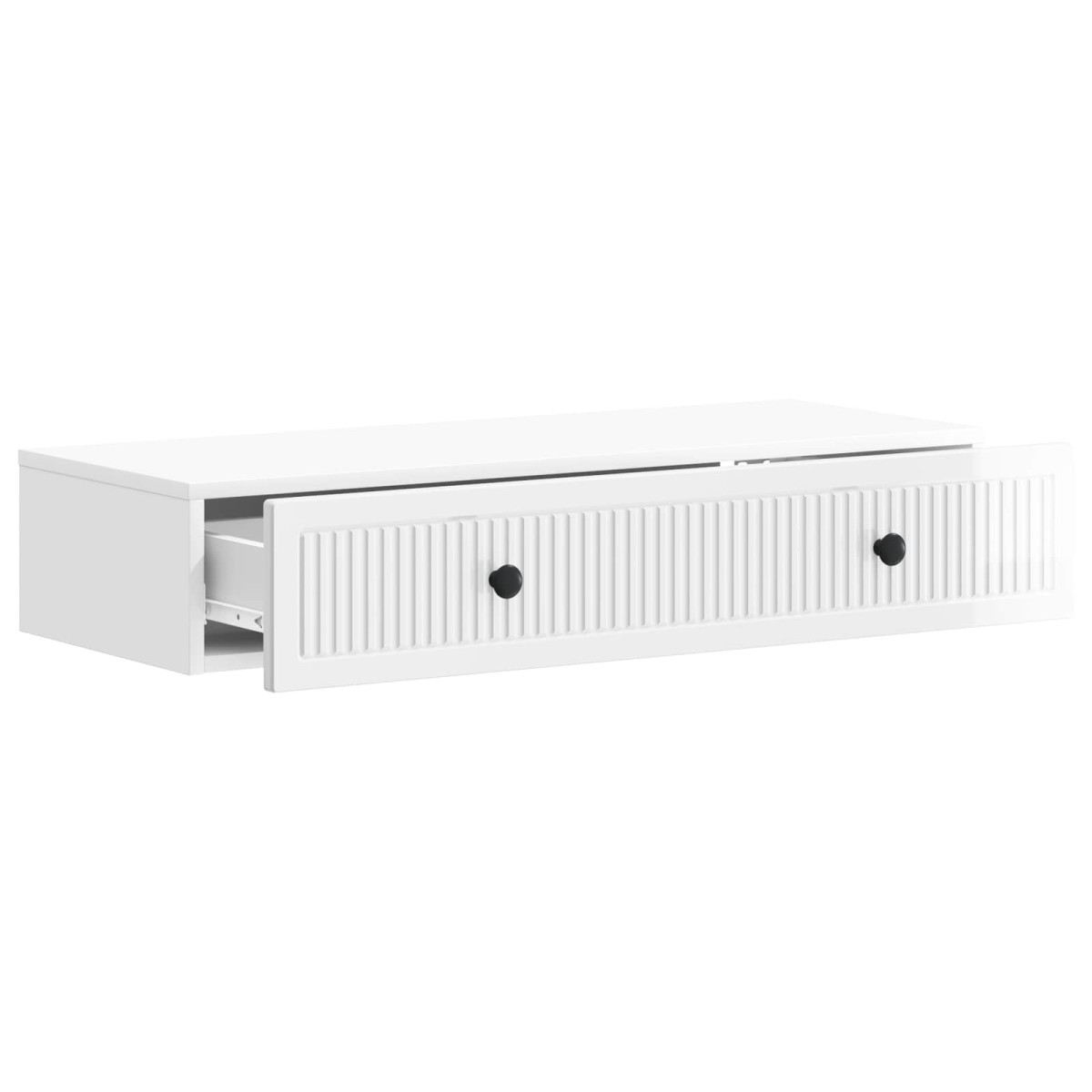vidaXL Τραπεζάκι Τοίχου Γυαλιστερό Λευκό 87,5 x 34,5 x 17 εκ.