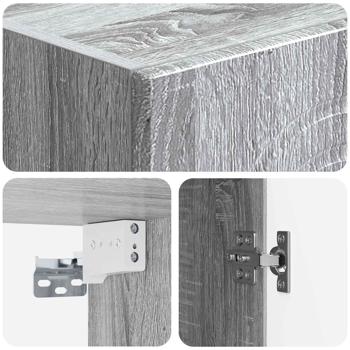 vidaXL Τοίχου Ντουλάπα Γκρι Sonoma 33 x 34,5 x 90 εκ