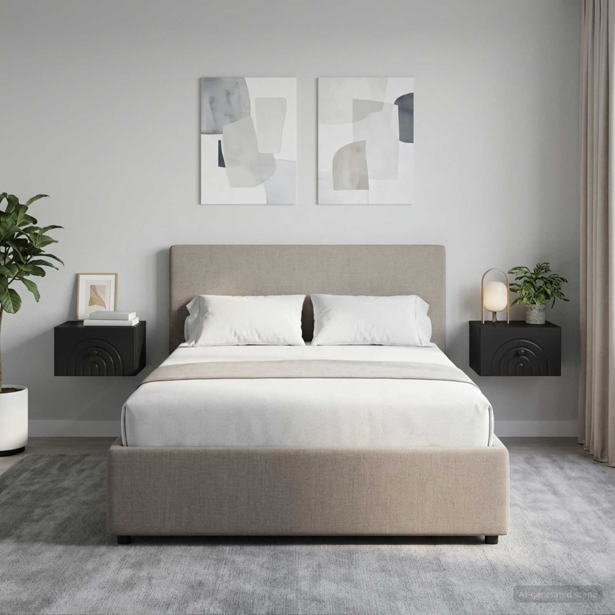 vidaXL Τοίχου Κρεμαστό Κομοδίνο 2 τμχ. Μαύρο 33 x 34,5 x 20 εκ