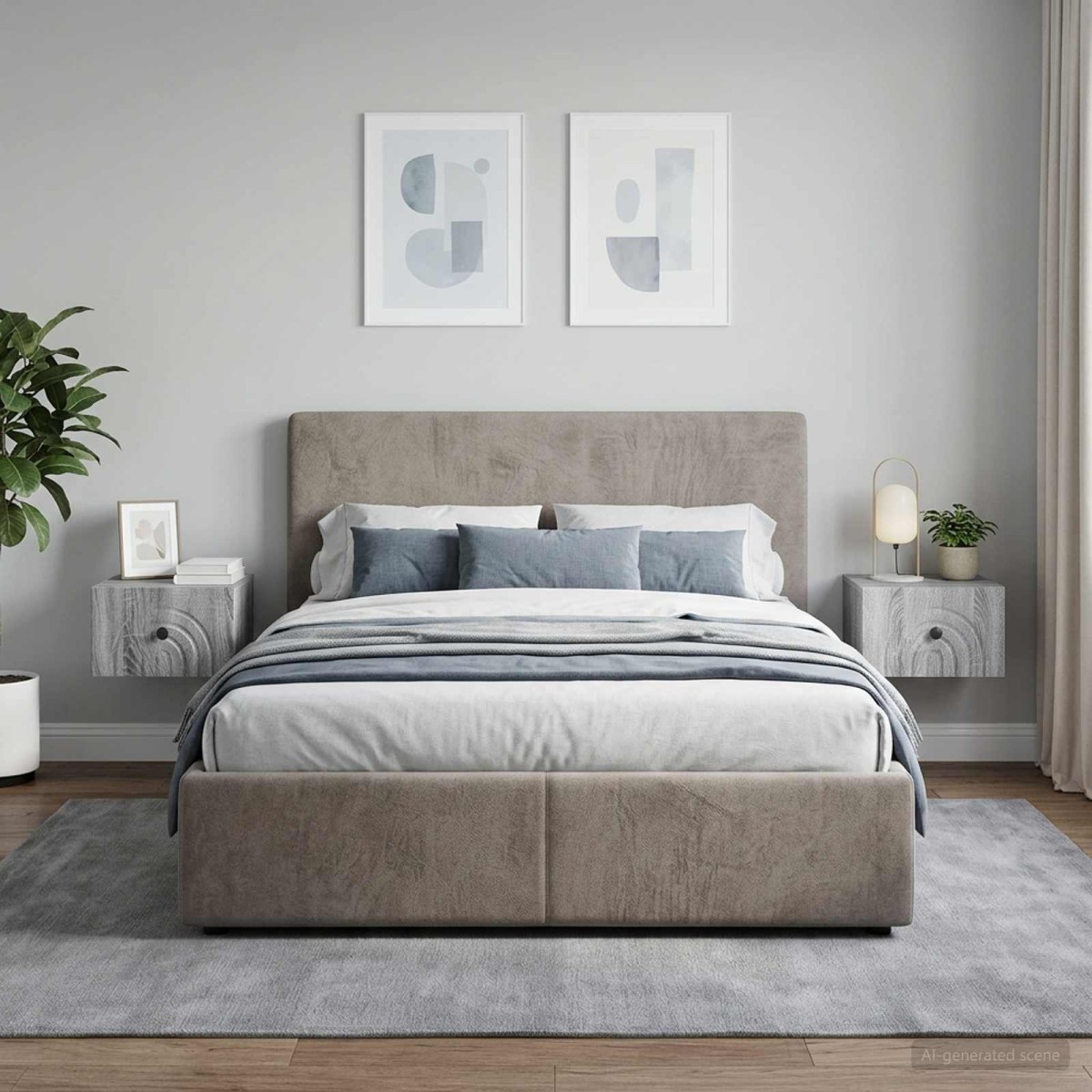 vidaXL Τοίχου Κρεμαστό Κομοδίνο 2 τμχ. Γκρι Sonoma 33 x 34,5 x 20 εκ