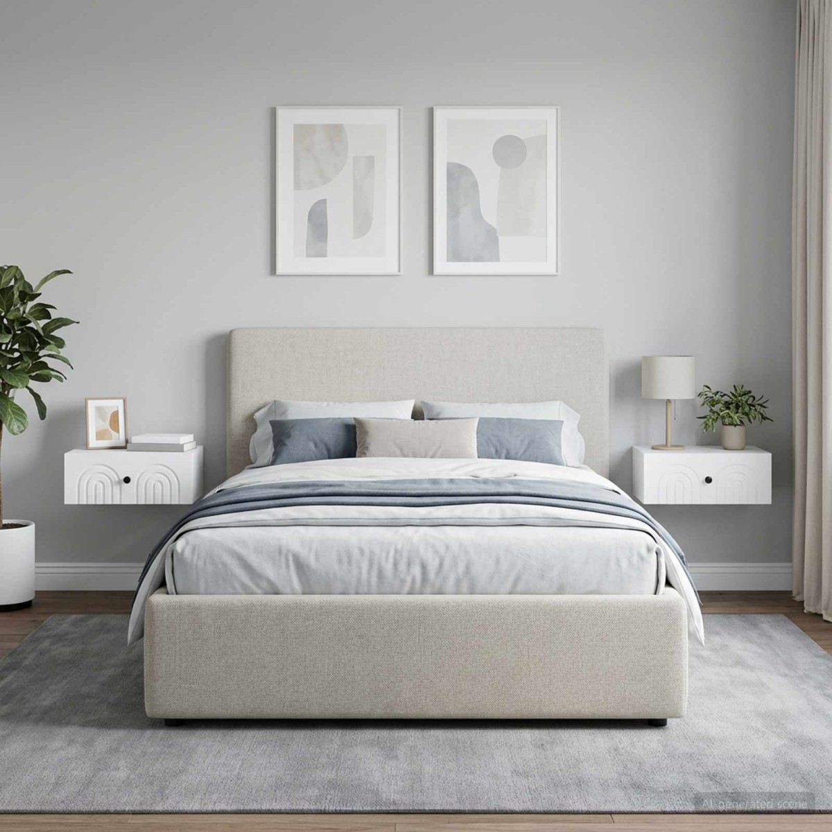 vidaXL Τοίχου Κρεμαστό Κομοδίνο 2 τεμ. Λευκό 49 x 34,5 x 20 εκ.