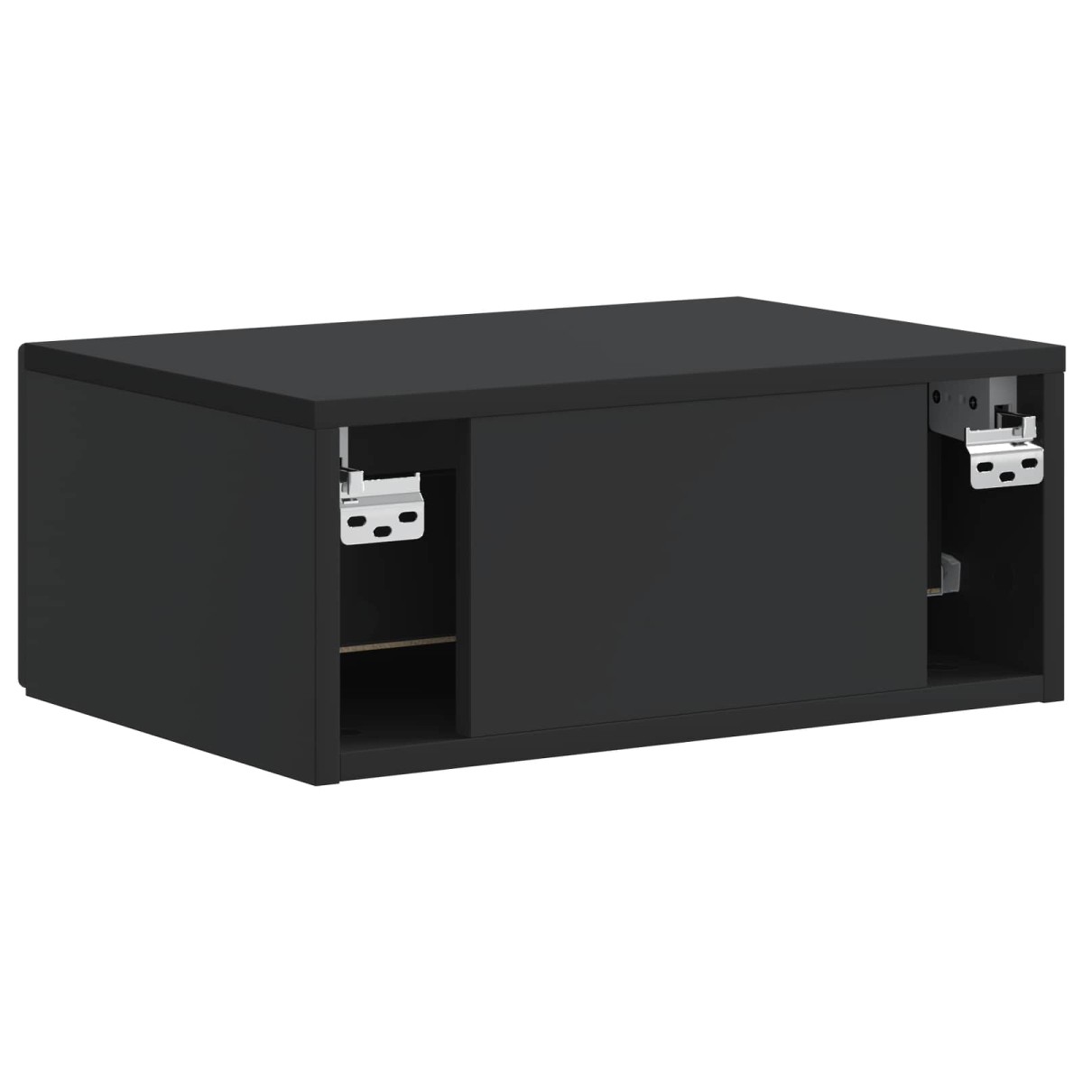 vidaXL Τοίχου Κρεμαστό Κομοδίνο Μαύρο 49 x 34,5 x 20 εκ.