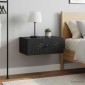 vidaXL Τοίχου Κρεμαστό Κομοδίνο 2 τεμ. Μαύρο 49 x 34,5 x 20 εκ.