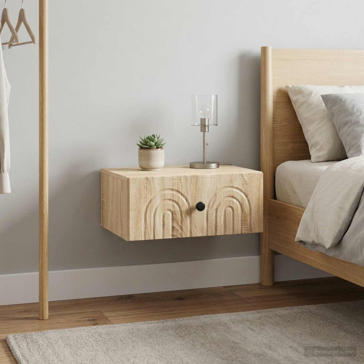 vidaXL Τοίχου Κρεμαστό Κομοδίνο 2 τεμ. Sonoma Δρυς 49 x 34,5 x 20 εκ.
