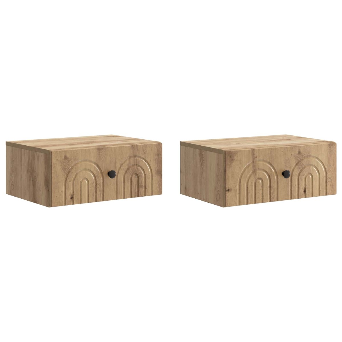 vidaXL Τοίχου Κρεμαστό Κομοδίνο 2 τεμ. Artisan Δρυς 49 x 34,5 x 20 εκ.
