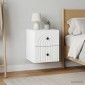 vidaXL Τοίχου Κρεμαστό Κομοδίνο 2 τμχ. Λευκό 33 x 34,5 x 40 εκ