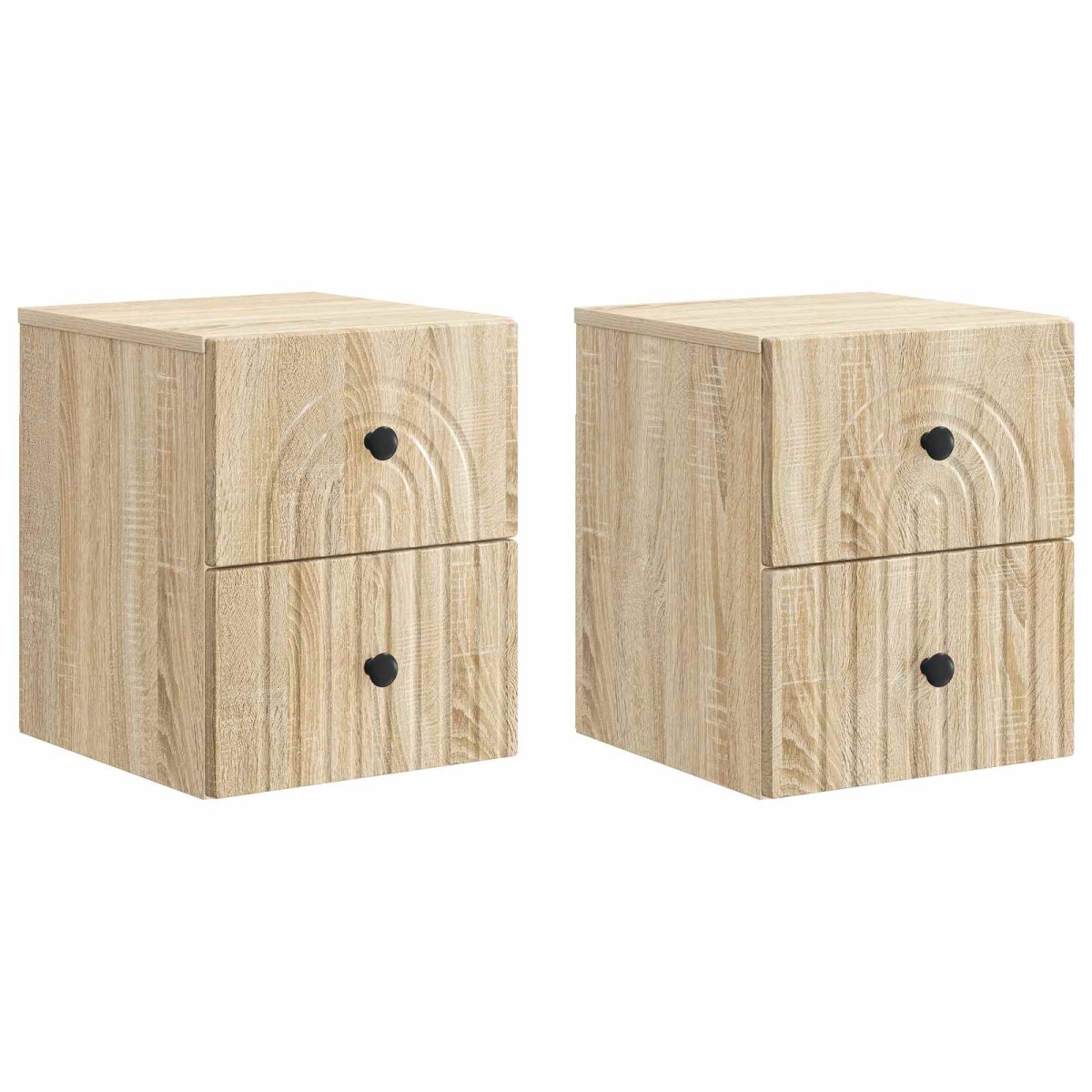 vidaXL Τοίχου Κρεμαστό Κομοδίνο 2 τμχ. Sonoma Δρυς 33 x 34,5 x 40 εκ