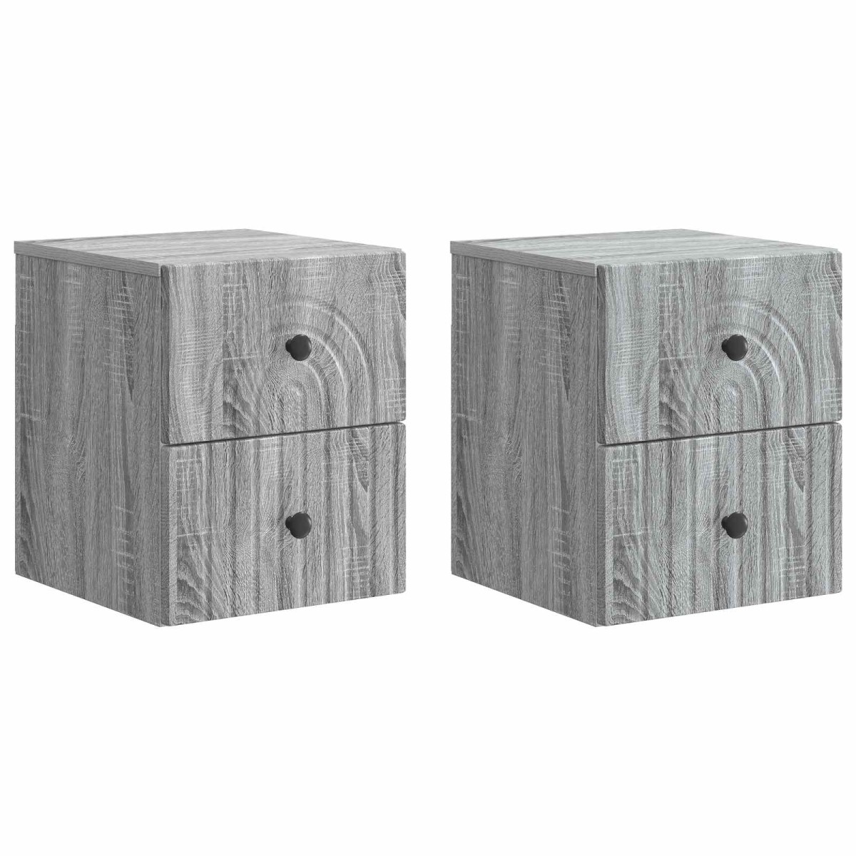 vidaXL Τοίχου Κρεμαστό Κομοδίνο 2 τμχ. Γκρι Sonoma 33 x 34,5 x 40 εκ