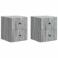 vidaXL Τοίχου Κρεμαστό Κομοδίνο 2 τμχ. Γκρι Sonoma 33 x 34,5 x 40 εκ