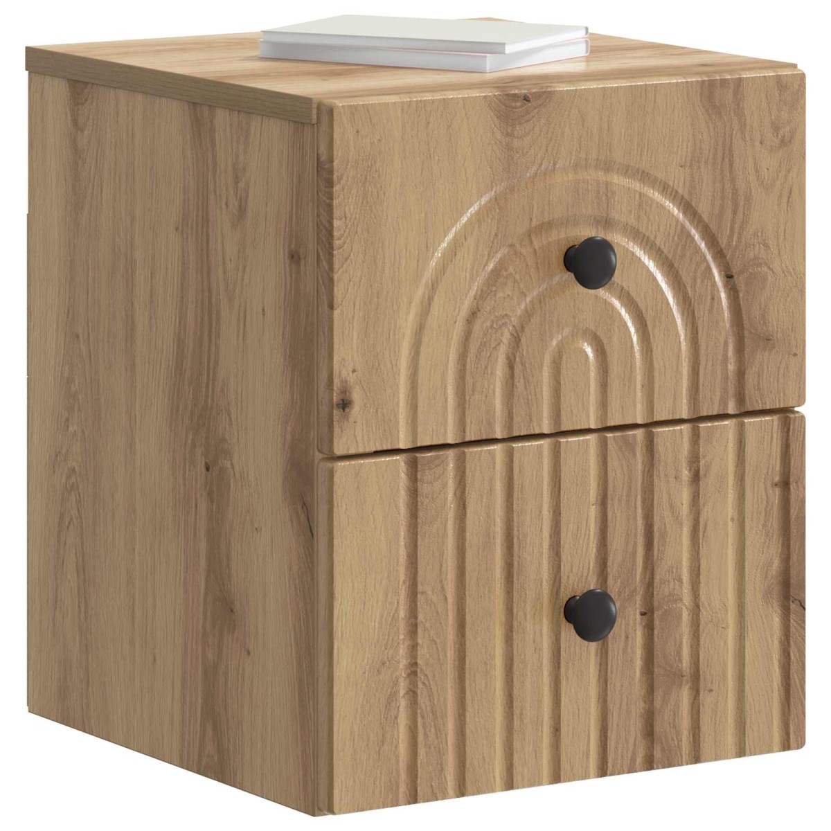 vidaXL Τοίχου Κρεμαστό Κομοδίνο 2 τμχ. Artisan Δρυς 33 x 34,5 x 40 εκ