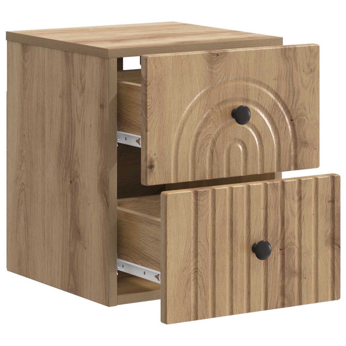 vidaXL Τοίχου Κρεμαστό Κομοδίνο 2 τμχ. Artisan Δρυς 33 x 34,5 x 40 εκ