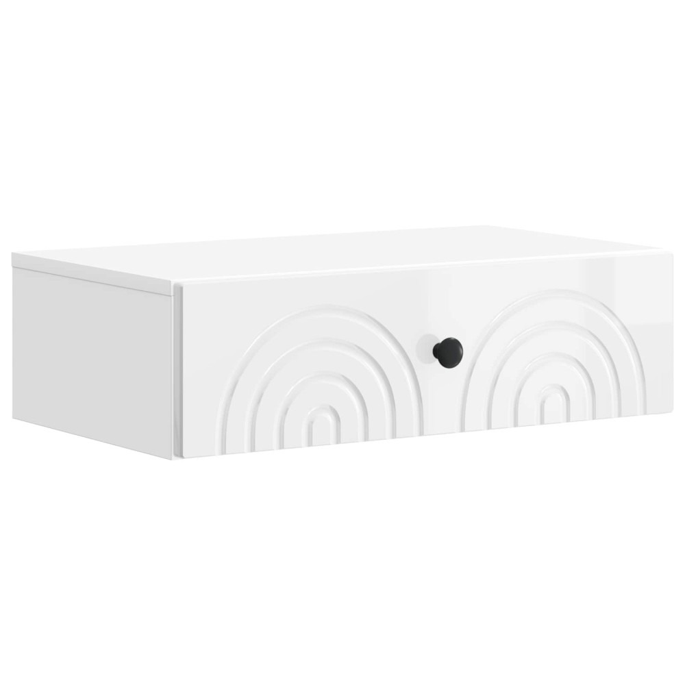vidaXL Τραπεζάκι Τοίχου Γυαλιστερό Λευκό 59 x 34,5 x 17 εκ.