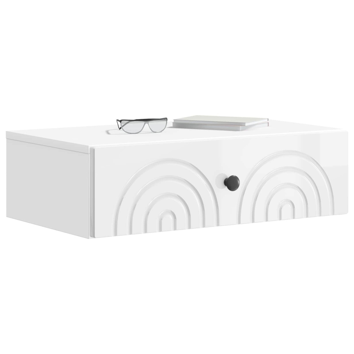 vidaXL Τραπεζάκι Τοίχου Γυαλιστερό Λευκό 59 x 34,5 x 17 εκ.