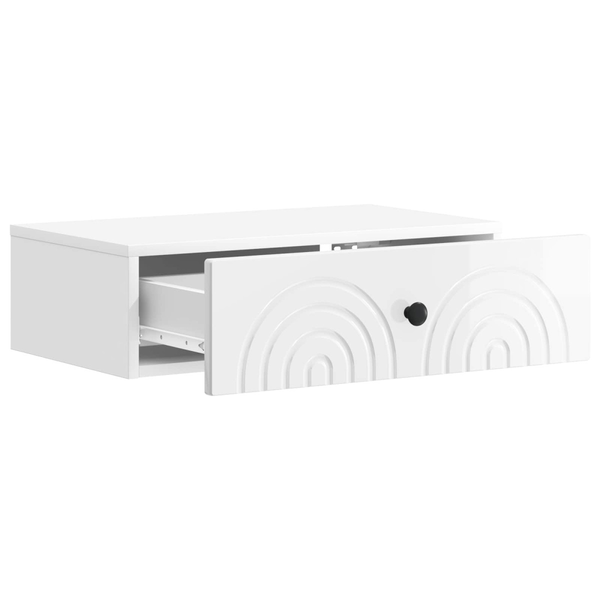 vidaXL Τραπεζάκι Τοίχου Γυαλιστερό Λευκό 59 x 34,5 x 17 εκ.