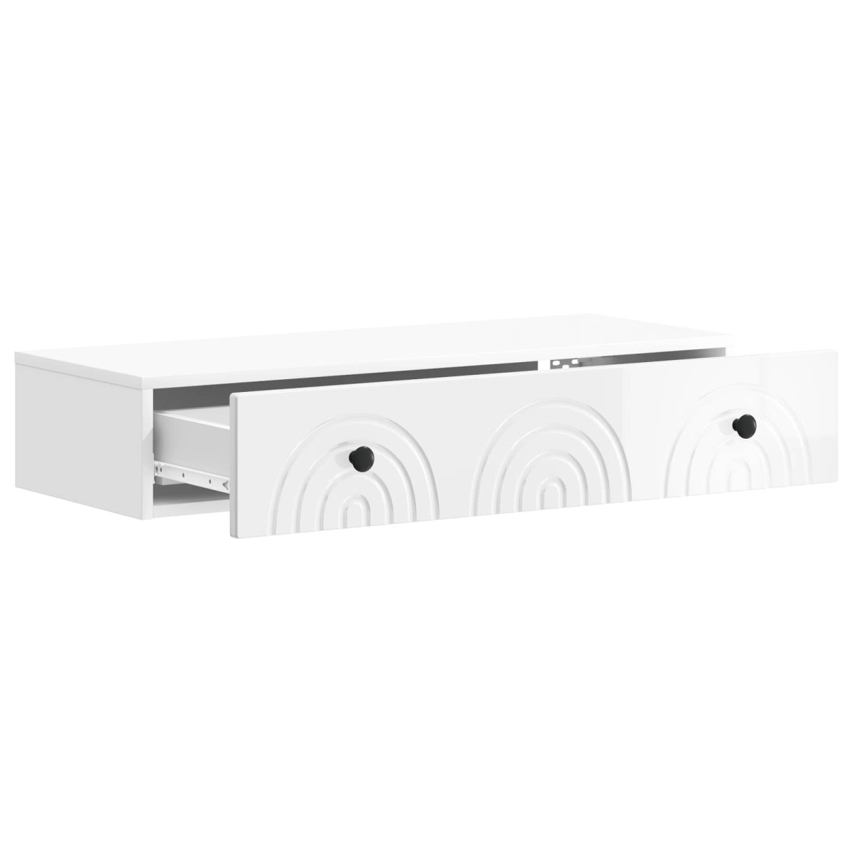 vidaXL Τραπεζάκι Τοίχου Γυαλιστερό Λευκό 87,5 x 34,5 x 17 εκ.