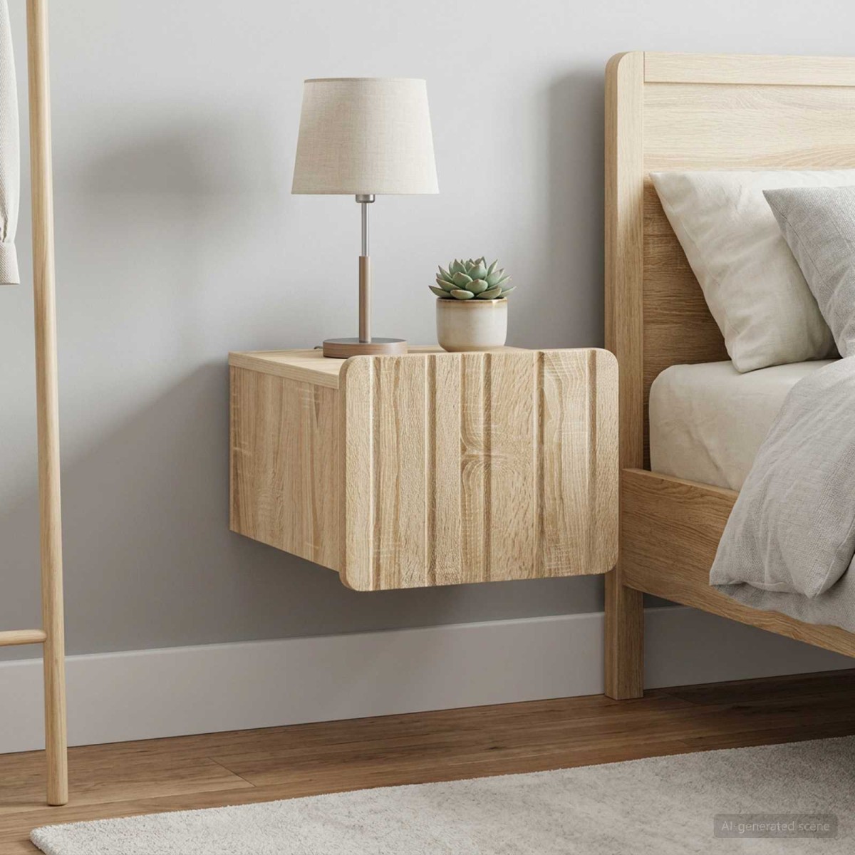 vidaXL Τοίχου Κρεμαστό Κομοδίνο 2 τμχ. Sonoma Δρυς 33 x 34,5 x 24 εκ.