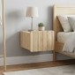 vidaXL Τοίχου Κρεμαστό Κομοδίνο 2 τμχ. Sonoma Δρυς 33 x 34,5 x 24 εκ.