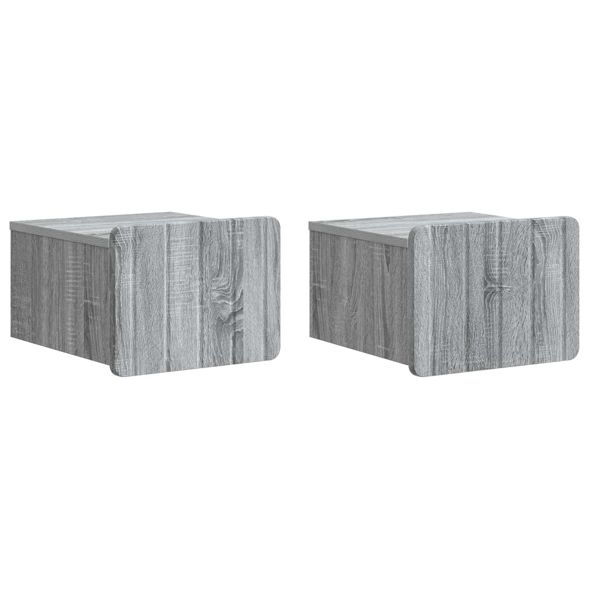 vidaXL Τοίχου Κρεμαστό Κομοδίνο 2 τμχ. Γκρι Sonoma 33 x 34,5 x 24 εκ.