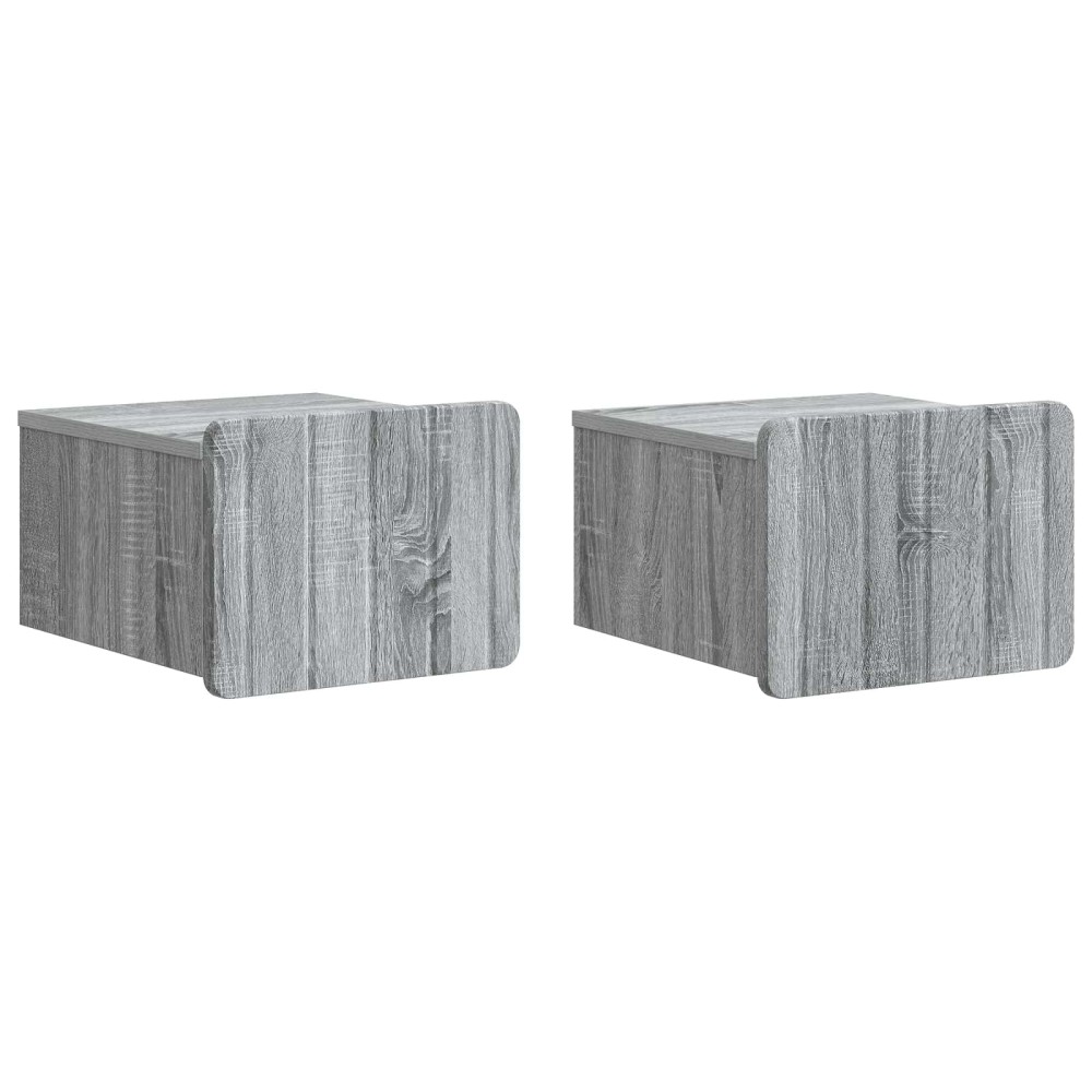 vidaXL Τοίχου Κρεμαστό Κομοδίνο 2 τμχ. Γκρι Sonoma 33 x 34,5 x 24 εκ.