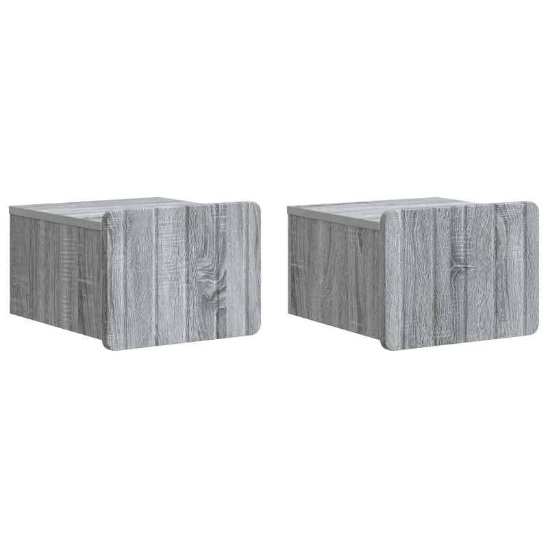 vidaXL Τοίχου Κρεμαστό Κομοδίνο 2 τμχ. Γκρι Sonoma 33 x 34,5 x 24 εκ.