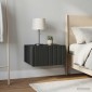 vidaXL Τοίχου Κρεμαστό Κομοδίνο 2 τμχ. Μαύρο 49 x 34,5 x 24 εκ.