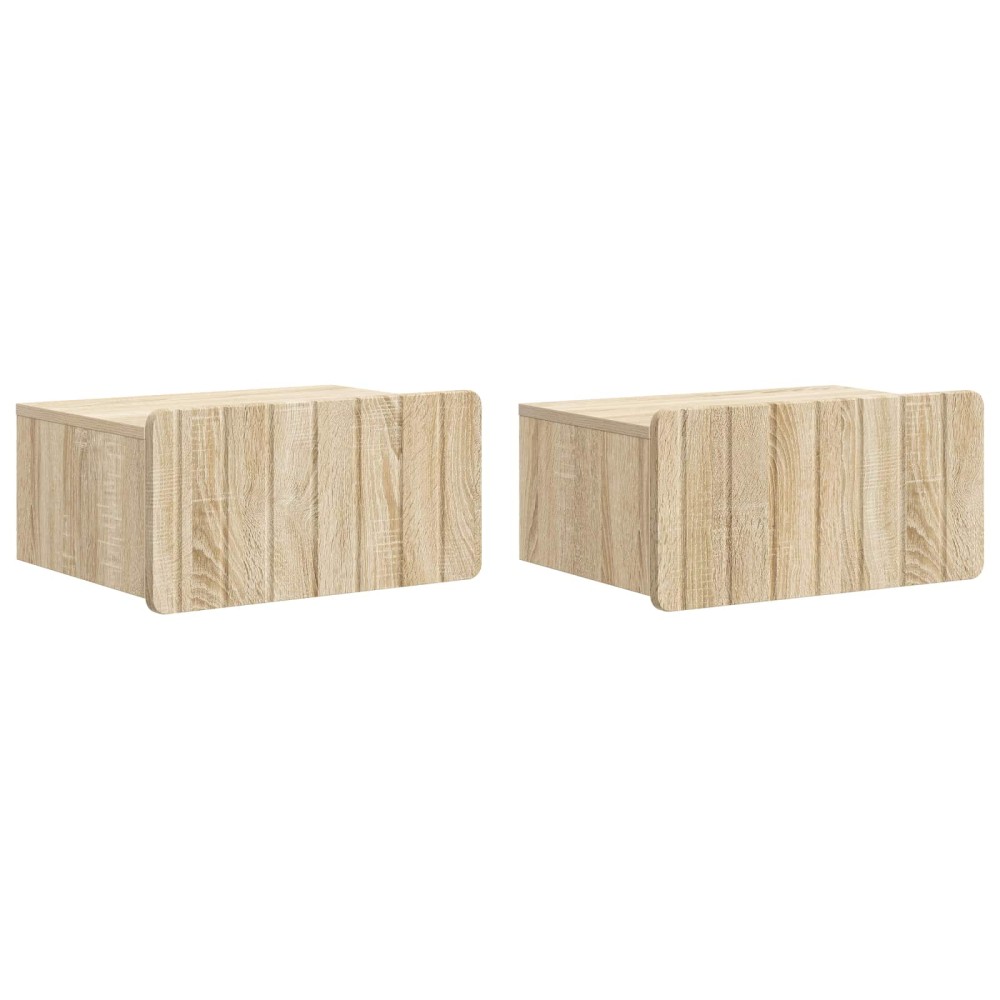 vidaXL Τοίχου Κρεμαστό Κομοδίνο 2 τμχ. Sonoma Δρυς 49 x 34,5 x 24 εκ.